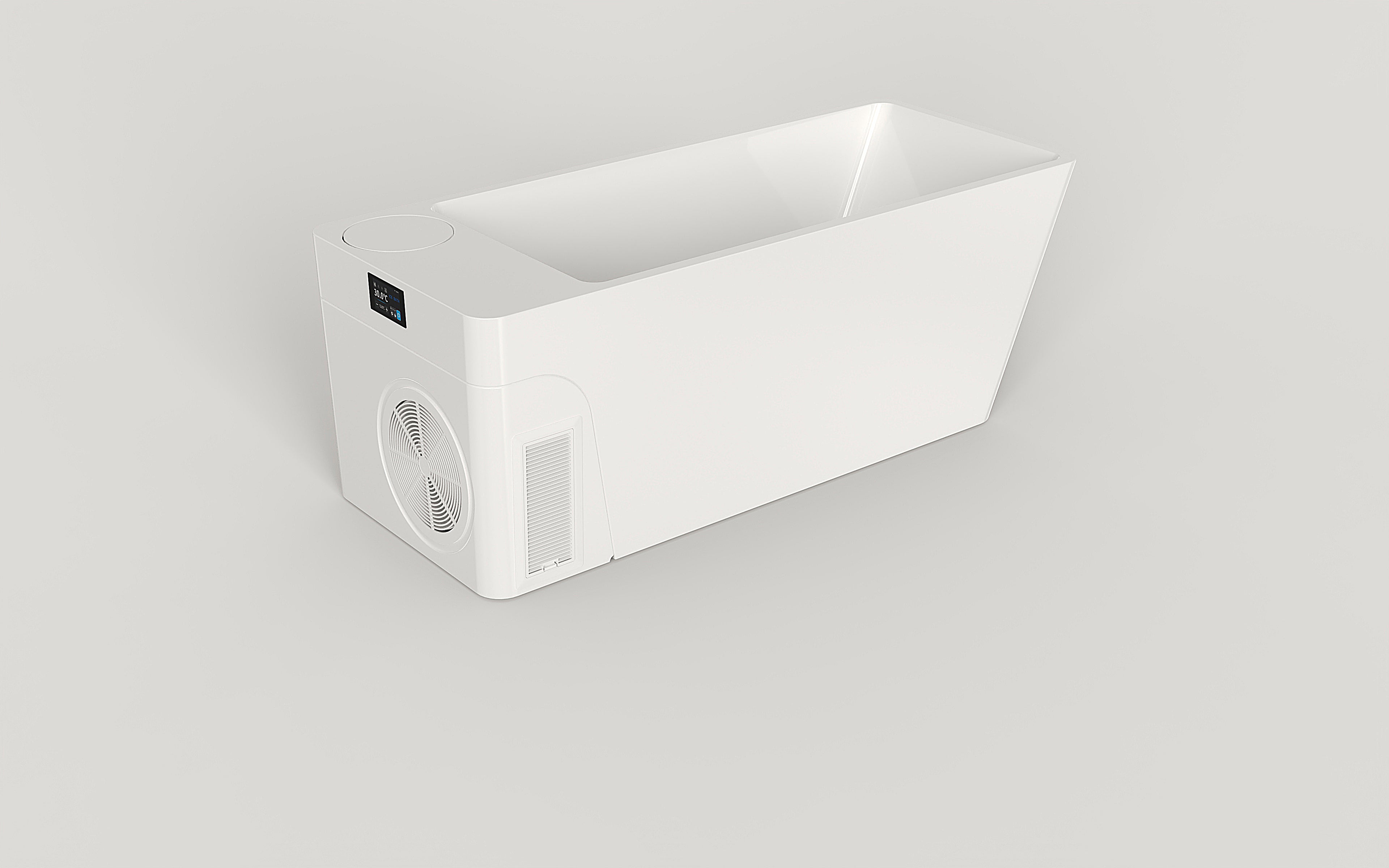 Acrylic Ice Bath Tub with Built-In Ice Machine – All-in-One Cold Plunge Spa System for Athlete Recovery, Hydrotherapy & Home Gym, Modern Sleek Cooling Design