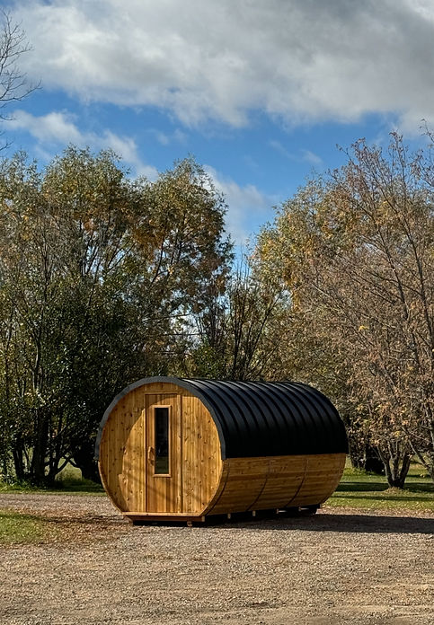8'X14 CEDAR BARREL SAUNA(8-10 ADULTS)