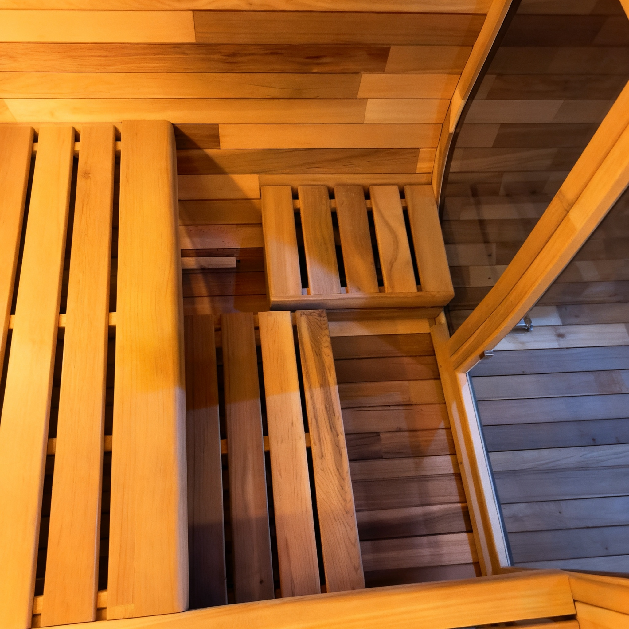 New 4-6 person Black Square Premium Patchwork Red Cedar Outdoor Sauna