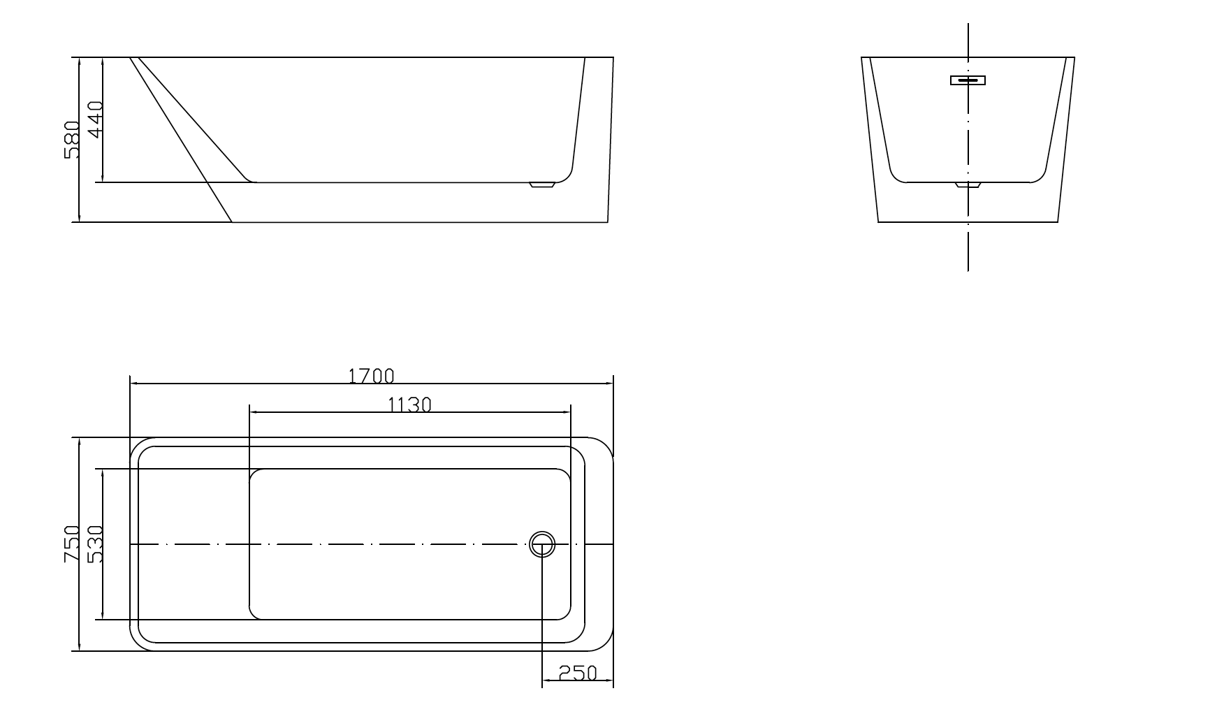 Rectangular Cold Plunge Tub Soaking Bathtub Acrylic Freestanding Ice Bath Tub