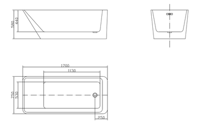 Rectangular Cold Plunge Tub Soaking Bathtub Acrylic Freestanding Ice Bath Tub