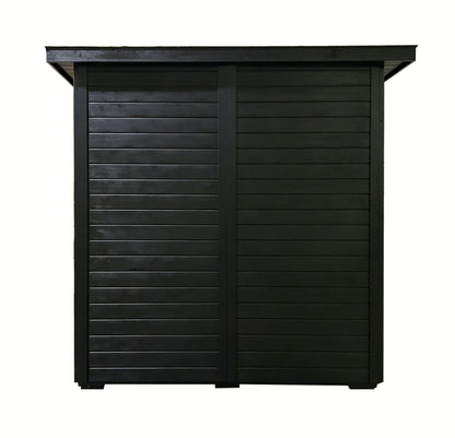 Canadian Red Cedar Outdoor Sauna, 4-5 Person Traditional Steam Sauna with 6KW WIFI Control Heater, Tempered Glass Front, LED Lighting, Bitumen Roof, Complete Accessories Kit for Outdoor & Backyard Use