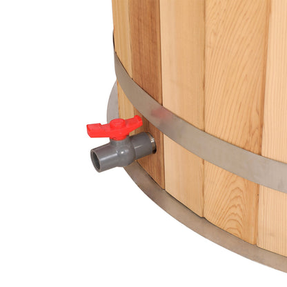 Round Red Cedar Cold Plunge Tub, Cold Plunge Barrel for Human Cryotherapy, Spa & Muscle Recovery – Natural Wood Wellness Design