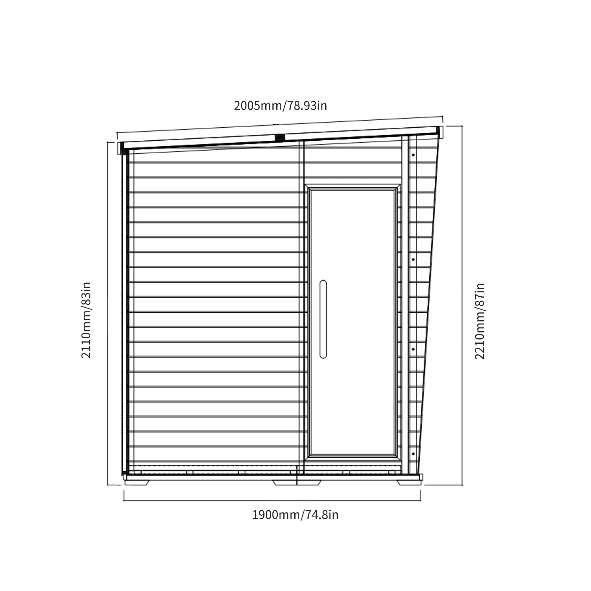 New Luxury High-End Black Square Outdoor Sauna (luxury outdoor sauna)