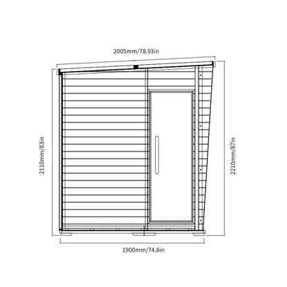 New Luxury High-End Black Square Outdoor Sauna (luxury outdoor sauna)