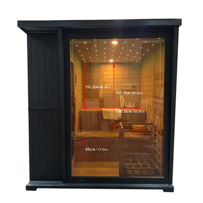 New Luxury High-End Black Square Outdoor Sauna (luxury outdoor sauna)
