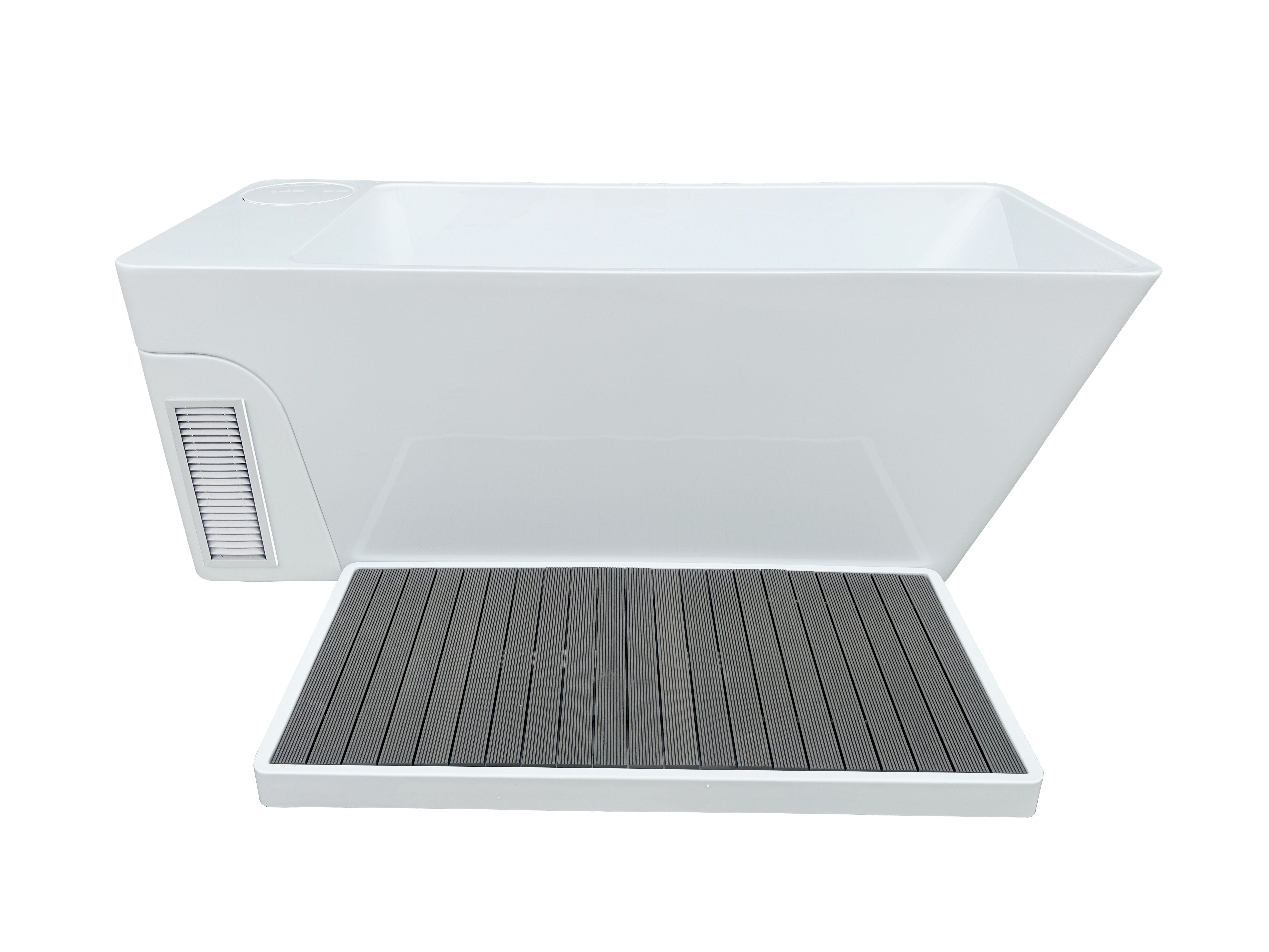 Acrylic Ice Bath Tub with Built-In Ice Machine – All-in-One Cold Plunge Spa System for Athlete Recovery, Hydrotherapy & Home Gym, Modern Sleek Cooling Design