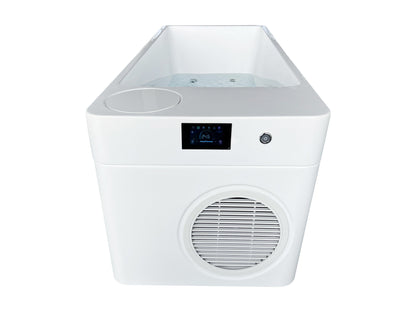 Acrylic Ice Bath Tub with Built-In Ice Machine – All-in-One Cold Plunge Spa System for Athlete Recovery, Hydrotherapy & Home Gym, Modern Sleek Cooling Design