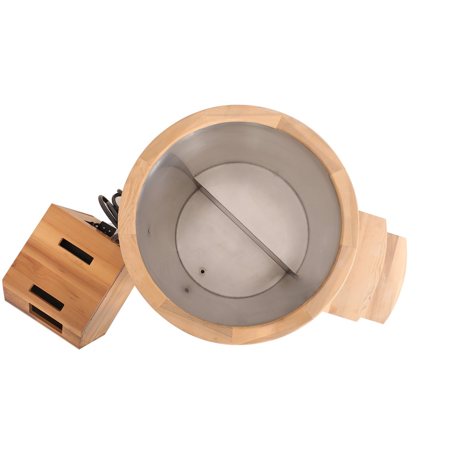 Round Red Cedar Cold Plunge Tub, Cold Plunge Barrel for Human Cryotherapy, Spa & Muscle Recovery – Natural Wood Wellness Design