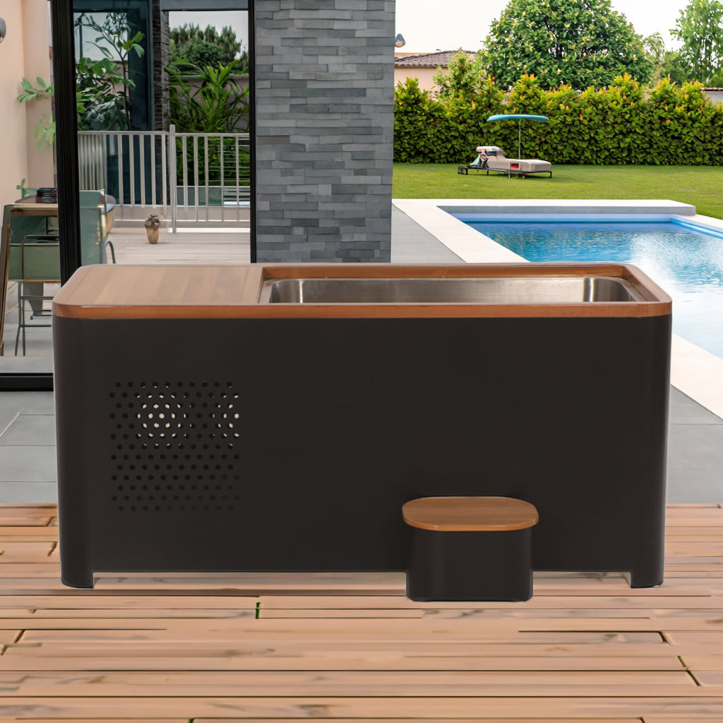 Black Rectangular Ice Tub