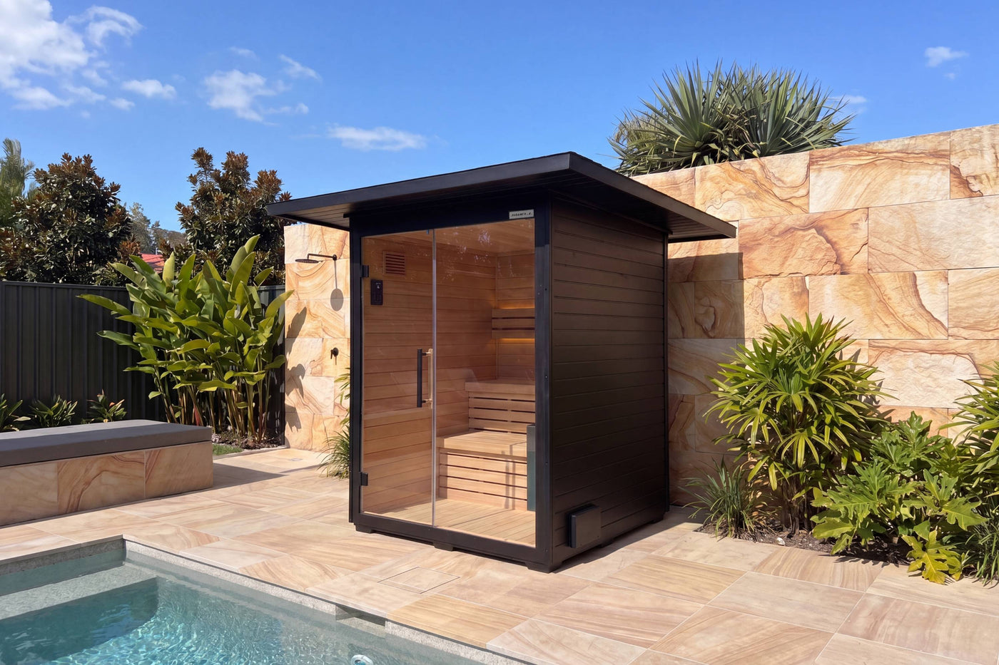 Premium Canadian Red Cedar Sauna for 3-4 People | 6kW Heater, Tempered Glass Front, LED Lighting, Indoor/Outdoor Use, with Complete Accessories for Home Wellness Recovery