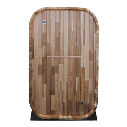 Outdoor Square Traditional Steam Sauna with Red Cedar Wood Construction – Premium Outdoor Sauna for Home Wellness & Relaxation