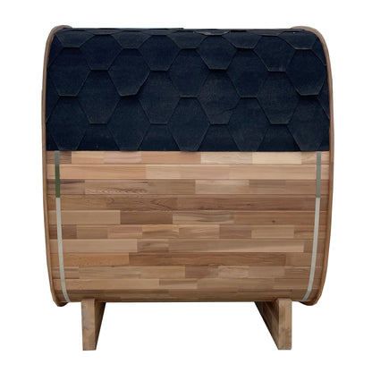 4-Person Premium Canadian Red Cedar Outdoor Traditional Steam Sauna with Tinted Glass Panels Spacious Backyard Home Sauna Room for Family & Friend Wellness Gatherings