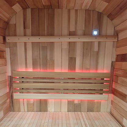 Outdoor Square Traditional Steam Sauna with Red Cedar Wood Construction – Premium Outdoor Sauna for Home Wellness & Relaxation