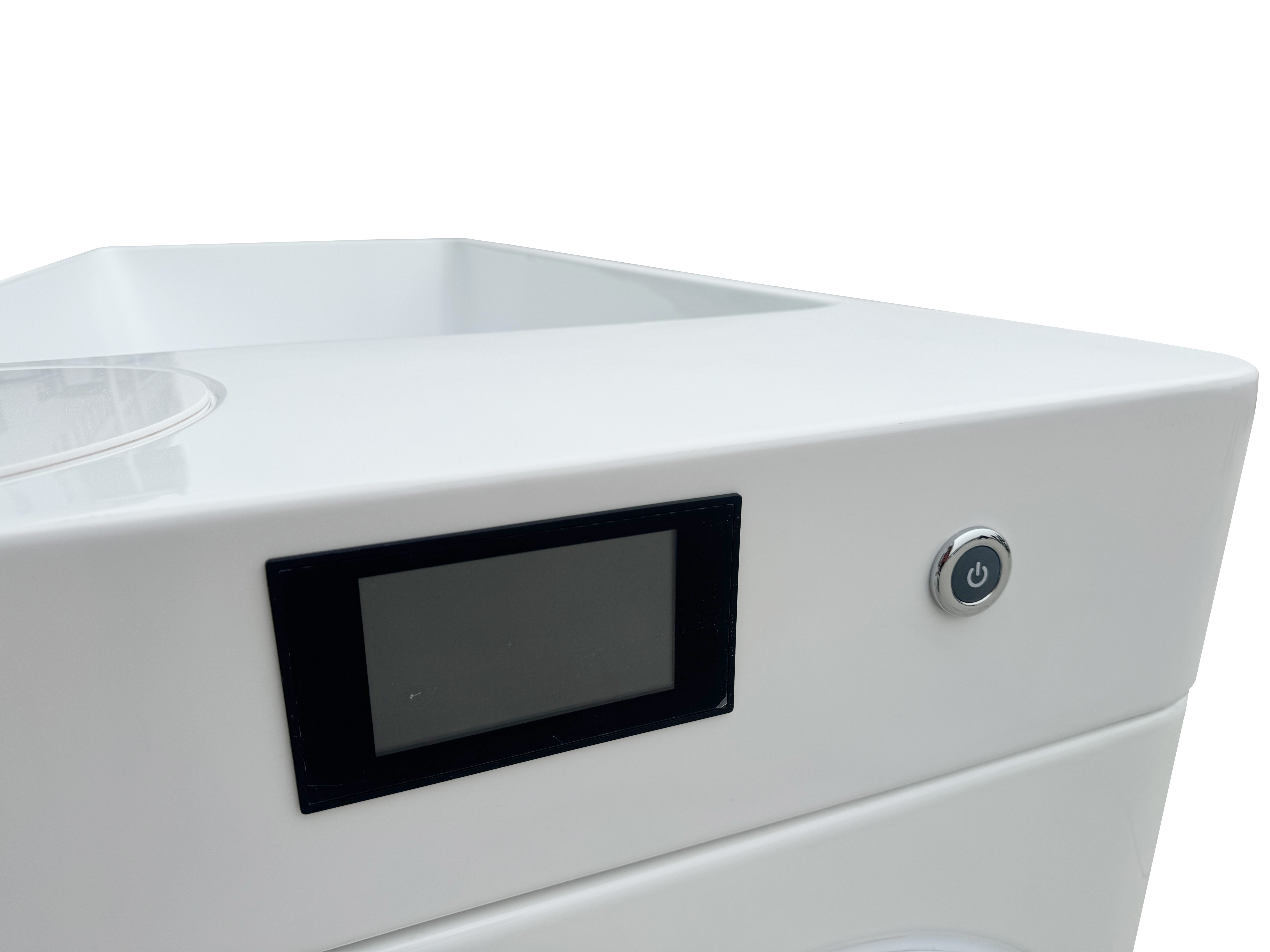 Acrylic Ice Bath Tub with Built-In Ice Machine – All-in-One Cold Plunge Spa System for Athlete Recovery, Hydrotherapy & Home Gym, Modern Sleek Cooling Design