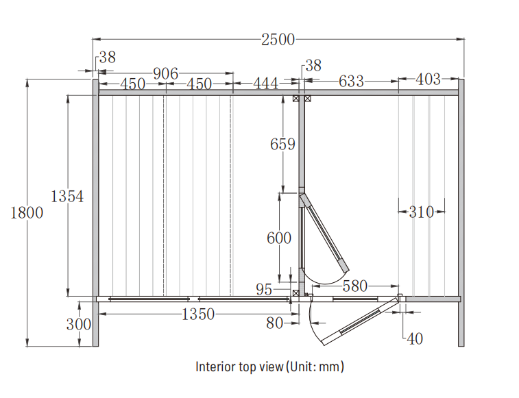 4 - Person Traditional Square Steam Sauna with Built - in Small Changing Room