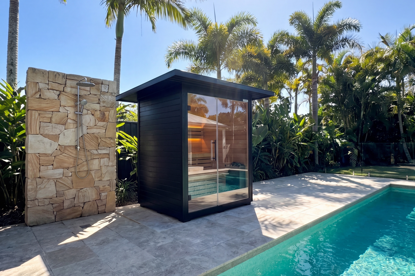 Premium Canadian Red Cedar Sauna for 3-4 People | 6kW Heater, Tempered Glass Front, LED Lighting, Indoor/Outdoor Use, with Complete Accessories for Home Wellness Recovery