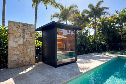 Premium Canadian Red Cedar Sauna for 3-4 People | 6kW Heater, Tempered Glass Front, LED Lighting, Indoor/Outdoor Use, with Complete Accessories for Home Wellness Recovery