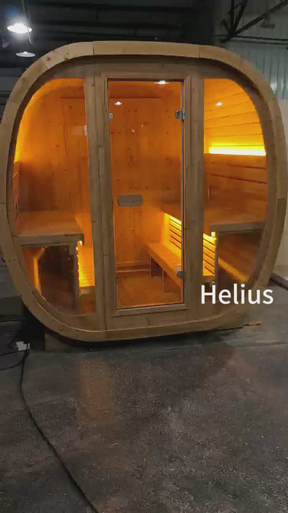 4-person Brown Square Outdoor Sauna