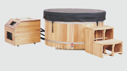 Premium Red Cedar Oval Ice Bath Tub – Cold Plunge Spa Barrel for Athletes Recovery & Therapeutic Home Use, Natural Wooden Therapy Tub
