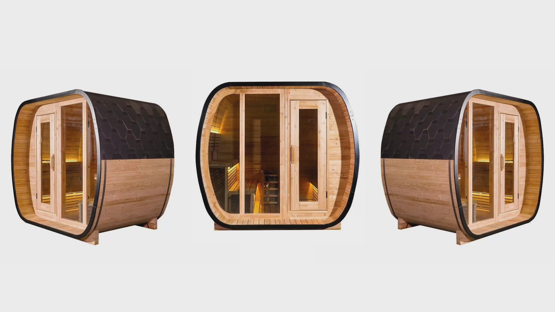 4 - Person Traditional Square Steam Sauna with Built - in Small Changing Room