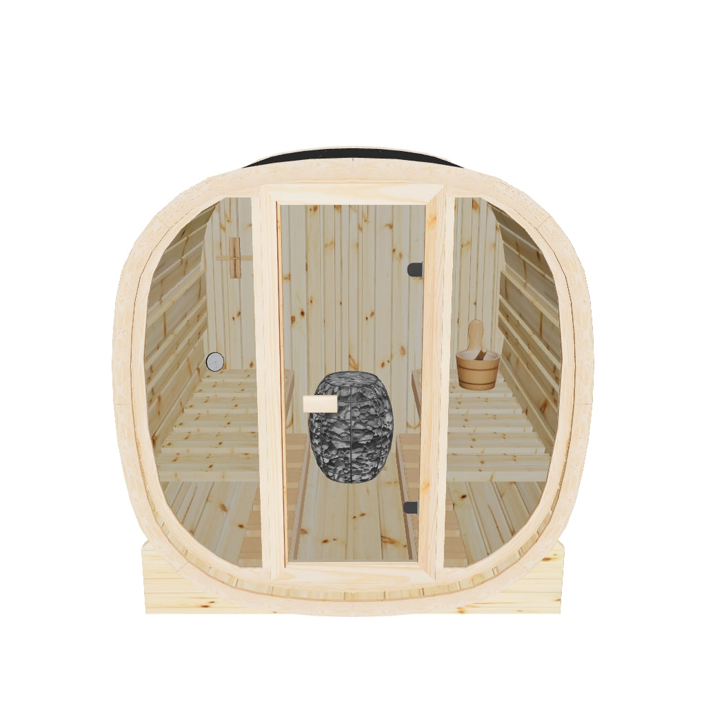 4-person Brown Square Outdoor Sauna